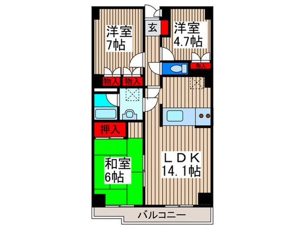 伊奈ＯＣマンションの物件間取画像